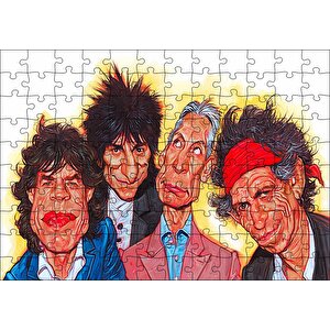 Cakapuzzle  Rolling Stones Karikatürize Puzzle Yapboz Mdf Ahşap