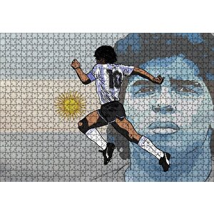 Maradona Arjantin Milli Takımı Puzzle Yapboz Mdf Ahşap 1000 Parça