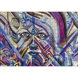 Grafiti Sokak Sanatı Yüz Görseli Puzzle Yapboz Mdf Ahşap 255 Parça