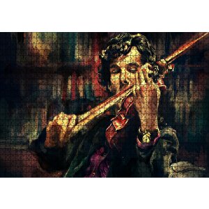 Sherlock Benedict Cumberbatch Keman Puzzle Yapboz Mdf Ahşap 1000 Parça