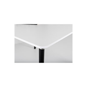 Bistro 90x90cm Kare Mutfak Masası / Yemek Masası / Ahşap Yemek Masası / Beyaz