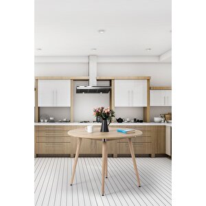 Bistro 90 Cm / Yuvarlak Mutfak Masası / Yuvarlak Yemek Masası / Meşe