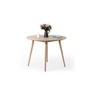 Bistro 90 Cm / Yuvarlak Mutfak Masası / Yuvarlak Yemek Masası / Meşe