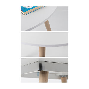 Bistro 100cm / Yuvarlak Mutfak Masası / Yuvarlak Yemek Masası / Beyaz