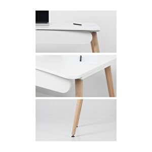 Logo Calışma Masası / Bilgisayar Masası / Ders Çalışma Masası  (90 Cm) Beyaz