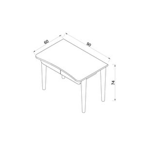 Logo Calışma Masası / Bilgisayar Masası / Ders Çalışma Masası  (90 Cm) Beyaz