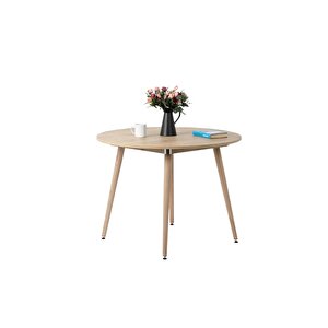 Bistro 100 Cm / Yuvarlak Mutfak Masası / Yuvarlak Yemek Masası / Meşe