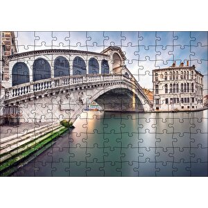 Venedik Rialto Köprüsü Puzzle Yapboz Mdf Ahşap 120 Parça