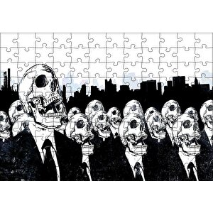 Takım Elbiseli Kuru Kafalar Sb Puzzle Yapboz Mdf Ahşap 120 Parça