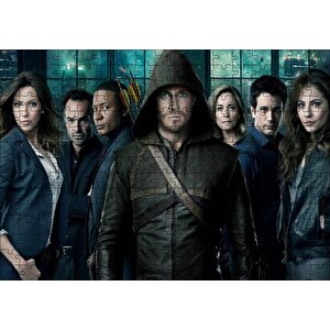 Yeşil Ok Filmi Karekterleri Görseli Puzzle Yapboz Mdf Ahşap 255 Parça