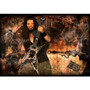 Dimebag Darrell Gitarı Ve Arka Planda Dev Saat Puzzle Yapboz Mdf Ahşap 500 Parça