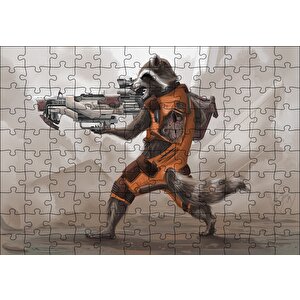 Rocket Racoon Marvel Eşsiz Karekteri Puzzle Yapboz Mdf Ahşap 120 Parça