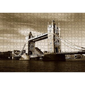 Londra Köprüsü Sepya Puzzle Yapboz Mdf Ahşap 500 Parça