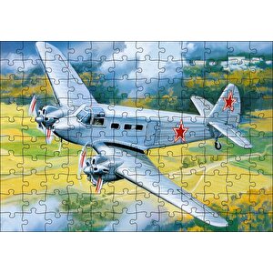 Çift Motorlu Nostaljik Uçak Puzzle Yapboz Mdf Ahşap 120 Parça