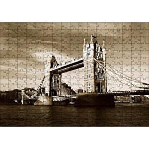 Londra Köprüsü Sepya Puzzle Yapboz Mdf Ahşap 255 Parça