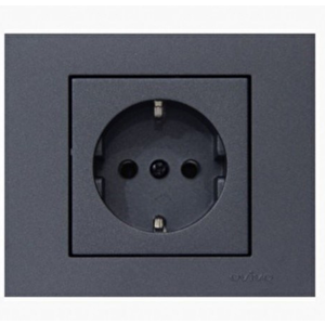 Grano Metalik Füme Topraklı Priz