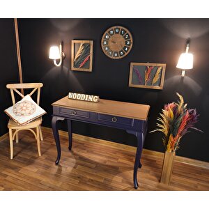 Wooding 120 Cm Çekmeceli Masif Lacivert Naturel Dresuar