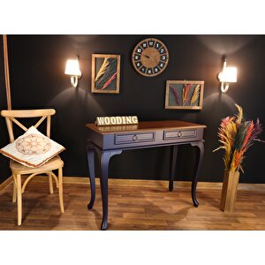 Wooding 100 Cm Çekmeceli Masif Lacivert Ceviz Dresuar