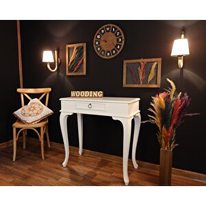 Wooding 80 Cm Çekmeceli Masif Lake Beyaz Dresuar