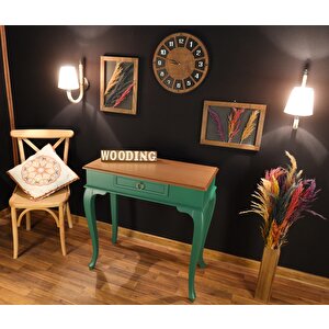 Wooding 80 Cm Çekmeceli Masif Yeşil Naturel Dresuar