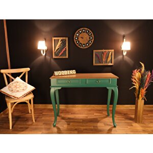 Wooding 120 Cm Çekmeceli Masif Yeşil Naturel Dresuar