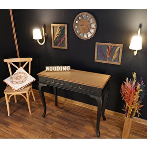 Wooding 100 Cm Çekmeceli Masif Siyah Naturel Dresuar