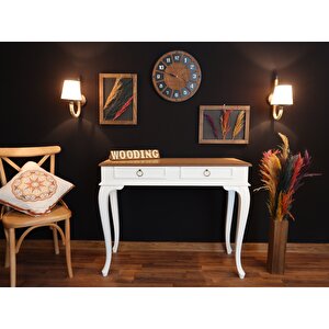 Wooding 120 Cm Çekmeceli Masif Beyaz Naturel Dresuar
