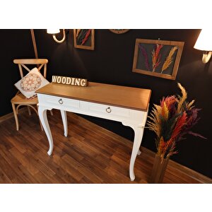 Wooding 120 Cm Çekmeceli Masif Beyaz Naturel Dresuar