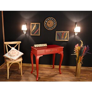 Wooding 80 Cm Çekmeceli Masif Lake Kırmızı Dresuar
