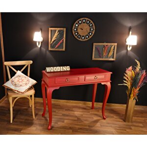 Wooding 100 Cm Çekmeceli Masif Lake Kırmızı Dresuar