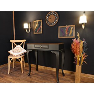 Wooding 80 Cm Çekmeceli Masif Siyah Ceviz Dresuar