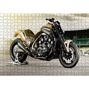 Özel Max Yamaha Siyah Sarı Görsel Puzzle Yapboz Mdf Ahşap 500 Parça