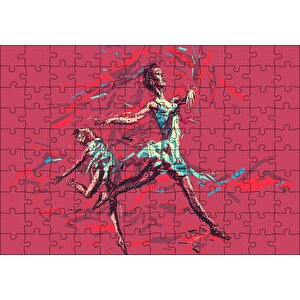Hareketli Balerin Djital Sanat Resmi Puzzle Yapboz Mdf Ahşap 120 Parça