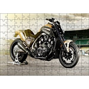 Özel Max Yamaha Siyah Sarı Görsel Puzzle Yapboz Mdf Ahşap 120 Parça