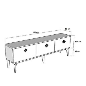 Mi̇das Tv Stand (alt Modül) Beyaz-altin