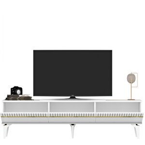 Defne Tv Sehpasi (alt modül) Ve Konsol 2'li̇ Salon Takimi Beyaz-altin