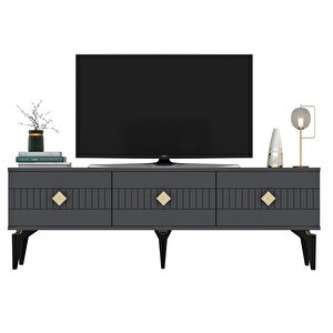 Mi̇das Tv Stand (alt Modül) Antrasi̇t-altin