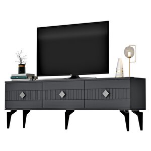 Mi̇das Tv Stand (alt Modül) Antrasi̇t-gümüş