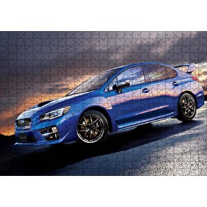 Mavi Subaru Sti Ve Bulutlu Gökler Puzzle Yapboz Mdf Ahşap 500 Parça
