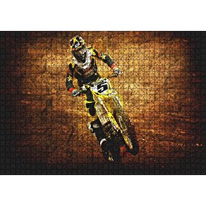 Motokros Vintage Tarzı Görsel Puzzle Yapboz Mdf Ahşap 1000 Parça