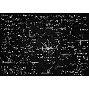 Karatahta Üzerinde Yazılı Matematik Denklemleri Puzzle Yapboz Mdf Ahşap 1000 Parça
