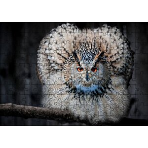 Daldaki Kartal Baykuşu Ve Muhteşem Tüyleri Puzzle Yapboz Mdf Ahşap 120 Parça