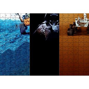 Wall-e Ile Ay Aracı Kesitleri Puzzle Yapboz Mdf Ahşap 255 Parça