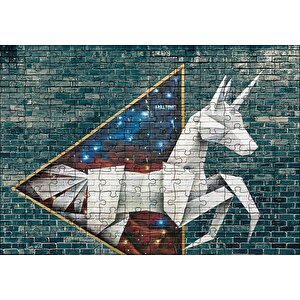 Grafiti Origami Sokak Sanatı Görseli Puzzle Yapboz Mdf Ahşap 120 Parça