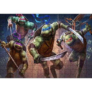 Genç Mutant Ninca Kablumbağalar Görseli Puzzle Yapboz Mdf Ahşap 255 Parça