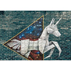 Grafiti Origami Sokak Sanatı Görseli Puzzle Yapboz Mdf Ahşap 255 Parça
