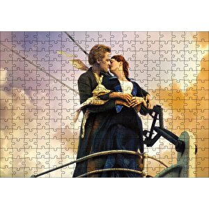 Titanik Öpücüğü Bulutlar Gemi Görseli Puzzle Yapboz Mdf Ahşap 255 Parça