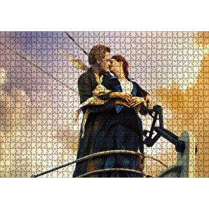 Titanik Öpücüğü Bulutlar Gemi Görseli Puzzle Yapboz Mdf Ahşap 1000 Parça