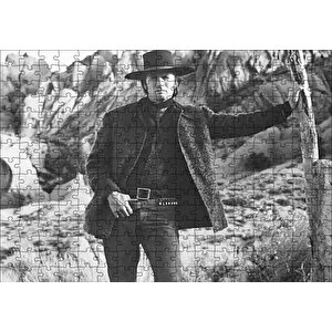 Clint Eastwood Bela Arayan Adam Filmi Görseli Puzzle Yapboz Mdf Ahşap 255 Parça