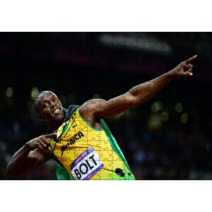 Usain Bolt Jamaika Sprint Sporları 2012 Londra Puzzle Yapboz Mdf Ahşap 255 Parça